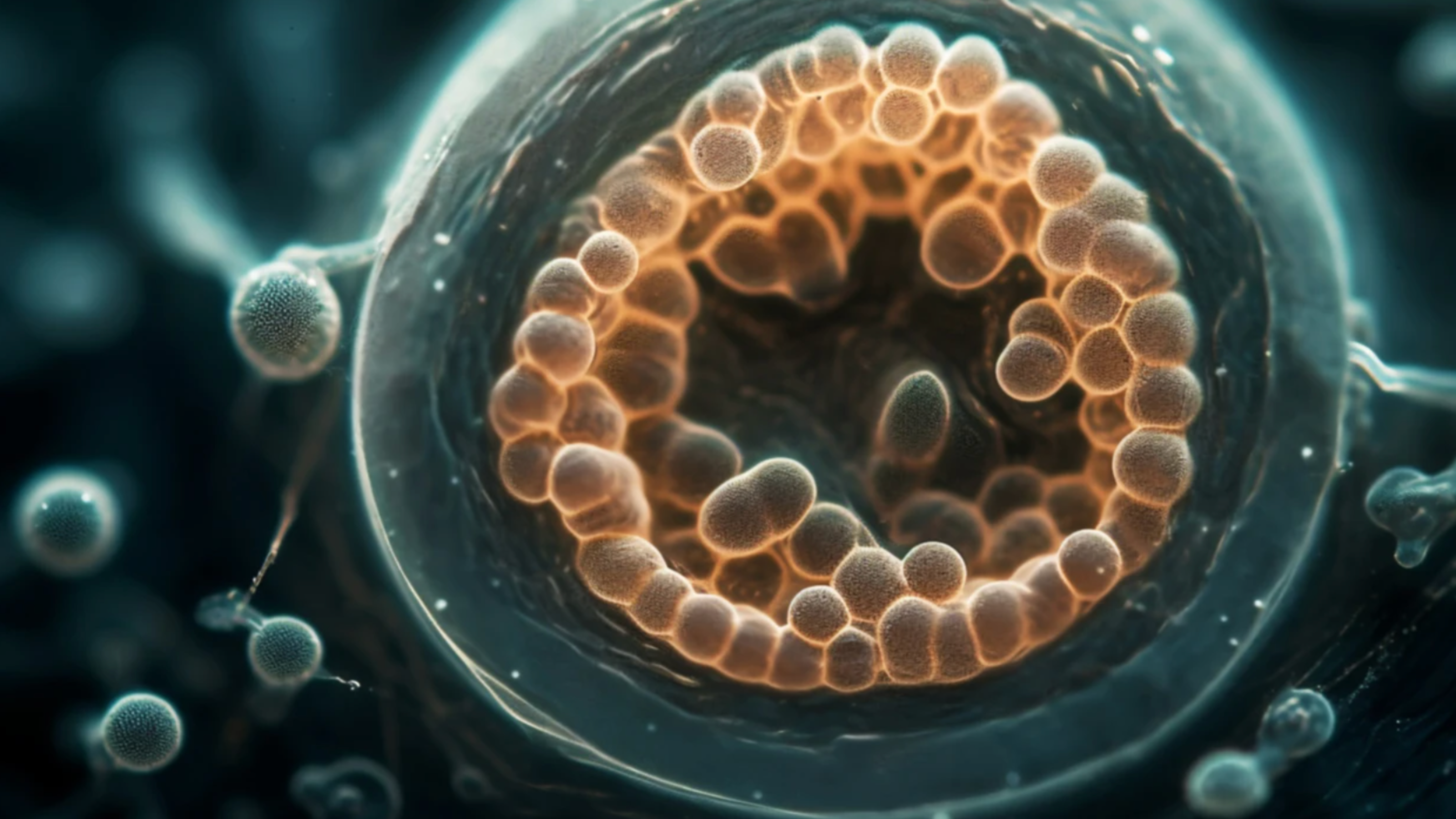 Illustration of a human embryo at the blastocyst stage, around five to nine days after fertilization. Credit: Juan Gaertner/Science Photo Library